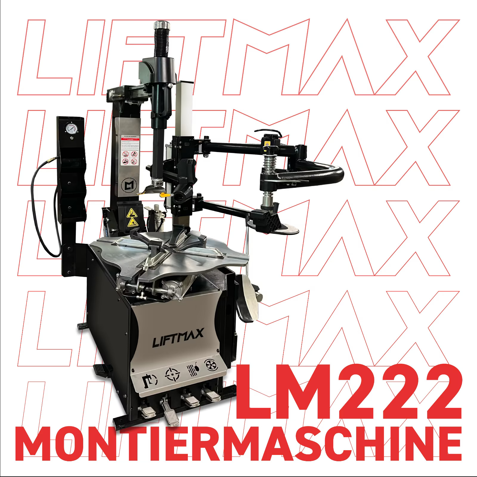 LM222 1 LIFTMAX LM222 Montiermaschine Reifenmaschine 24" Hilfsarm Abdrückhilfe NEU